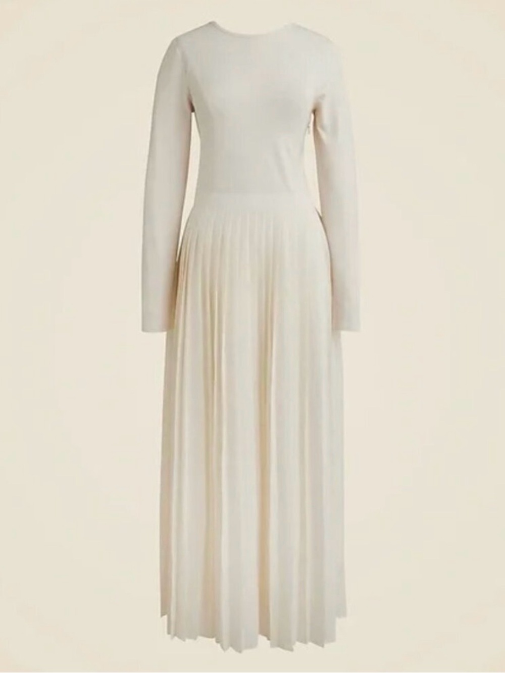 J.Crew Pleated ballet dress in stretch cotton blend in cream size S